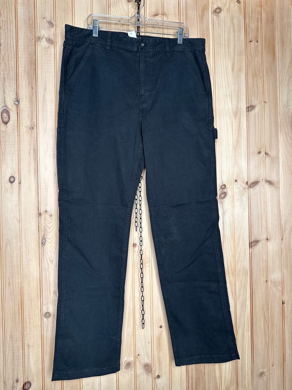 NWT J. Crew Mens Carpenter Cargo Pants Black Relaxed Utility Casual Size 36/34